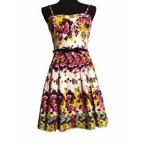 Guess Los Angeles Womens Floral Jasmine Convertible Strapless Dress Size 4 Belt